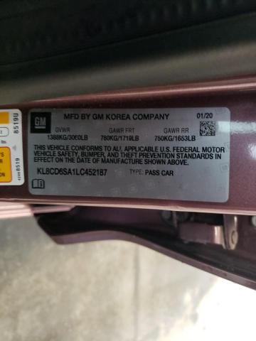 KL8CD6SA1LC452187 Chevrolet SPARK 1LT