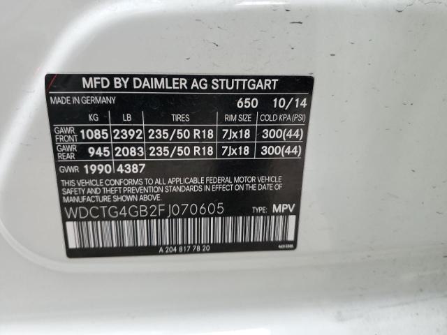 WDCTG4GB2FJ070605 Mercedes-Benz Gla 250 4matic