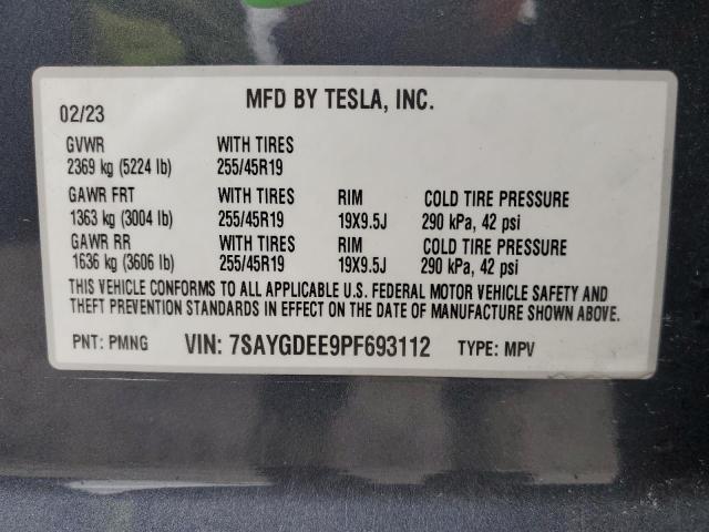 7SAYGDEE9PF693112 Tesla Model Y