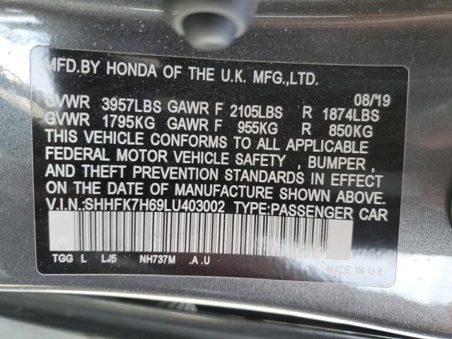SHHFK7H69LU403002 Honda CIVIC EX