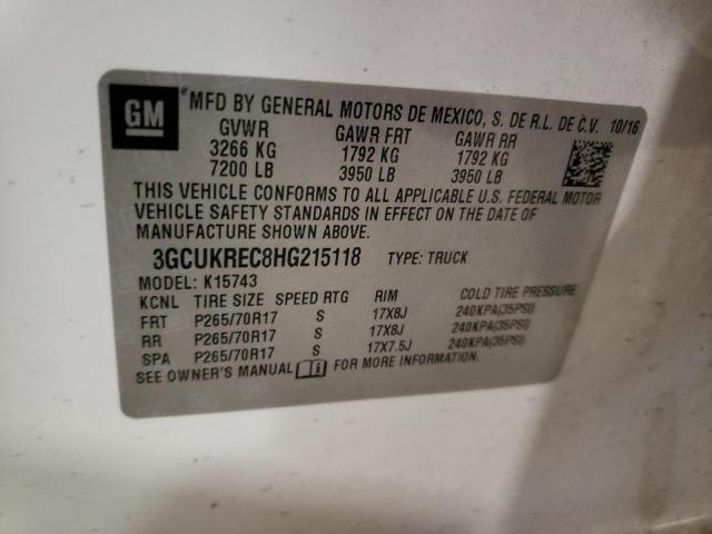 3GCUKREC8HG215118 Chevrolet Silverado K1500 Lt