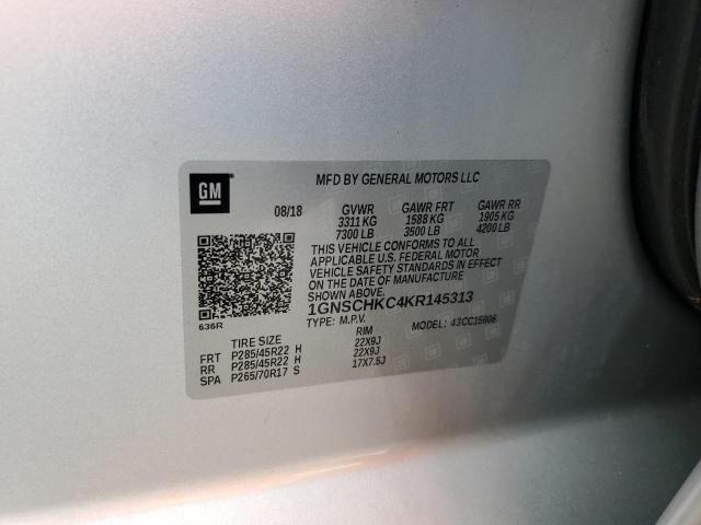 1GNSCHKC4KR145313 Chevrolet Suburban C1500 Lt