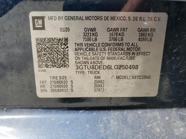 3GTU8DED6LG250498 GMC Sierra C1500 Slt
