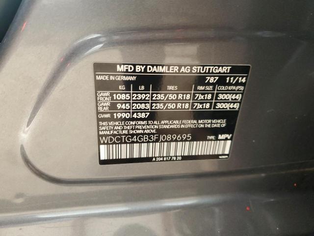 WDCTG4GB3FJ089695 Mercedes-Benz Gla 250 4matic