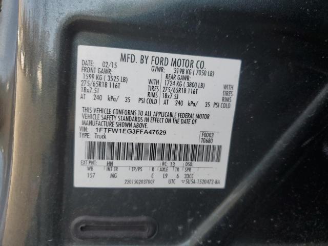 1FTFW1EG3FFA47629 Ford F150 Supercrew