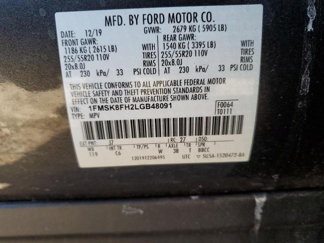 1FMSK8FH2LGB48091 Ford Explorer Limited