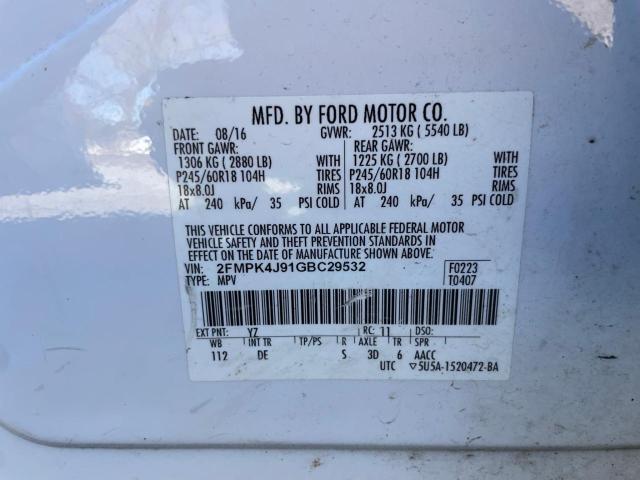2FMPK4J91GBC29532 Ford EDGE SEL