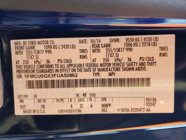 1FMCU0GX3FUA50862 Ford ESCAPE SE