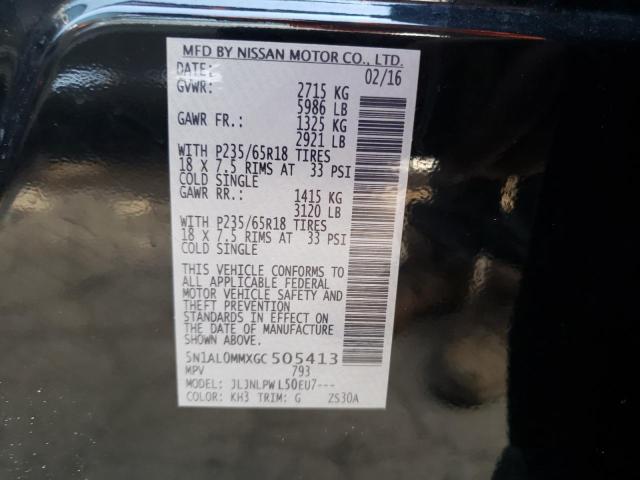 5N1AL0MMXGC505413 Infiniti QX60