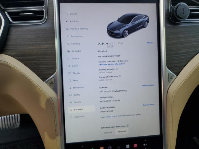 5YJSA1H19FFP72547 Tesla MODEL S 85