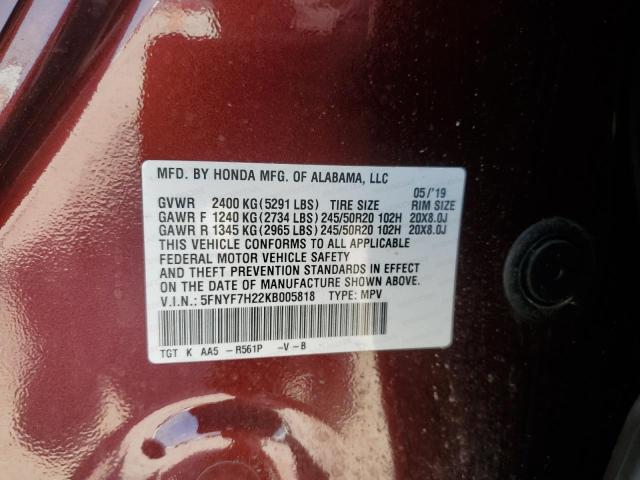 5FNYF7H22KB005818 Honda Passport Sport