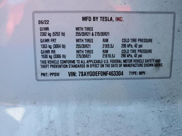 7SAYGDEF0NF463304 Tesla Model Y