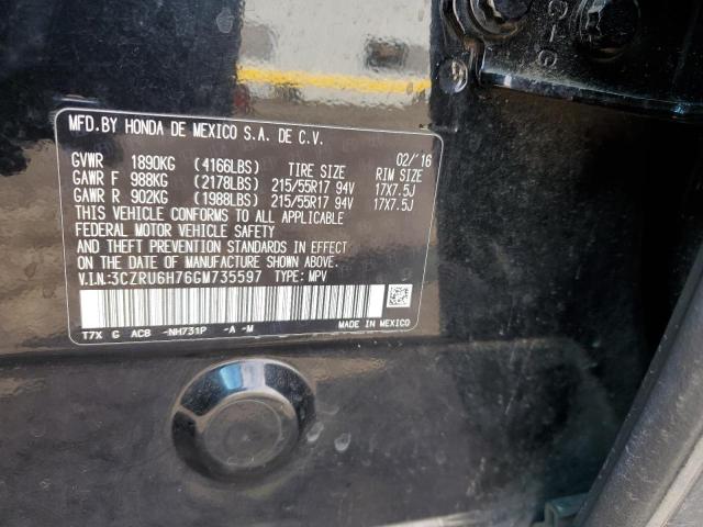 3CZRU6H76GM735597 Honda Hr-v Exl