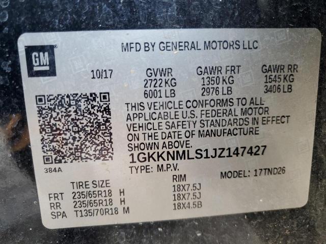 1GKKNMLS1JZ147427 GMC Acadia Slt-1