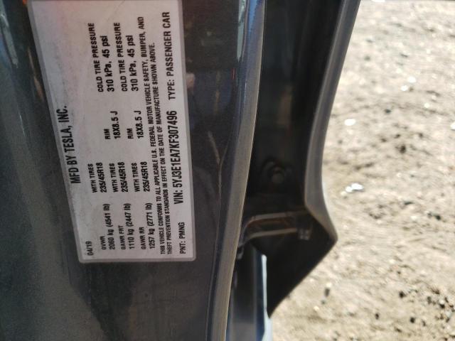 5YJ3E1EA7KF307496 Tesla MODEL 3