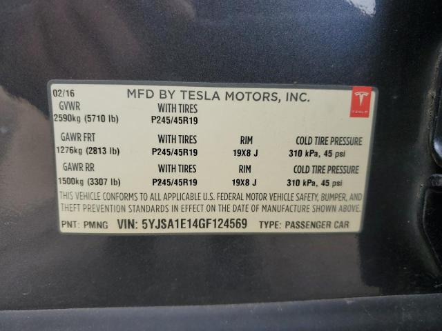 5YJSA1E14GF124569 Tesla MODEL S