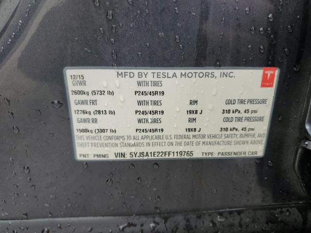 5YJSA1E22FF119765 Tesla MODEL S