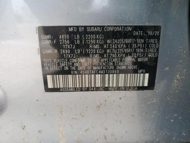 4S4BTAFC4M3130869 Subaru Outback Premium