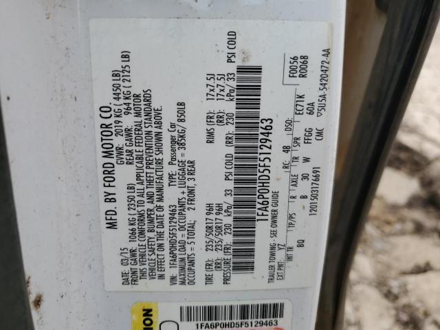 1FA6P0HD5F5129463 Ford FUSION SE
