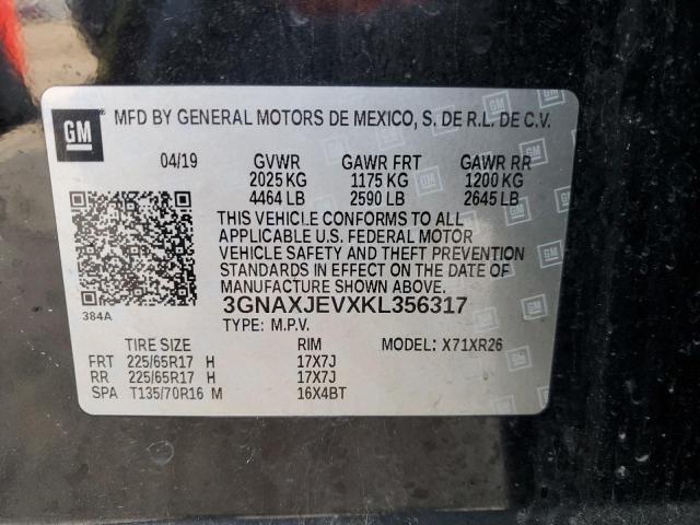3GNAXJEVXKL356317 Chevrolet EQUINOX LT
