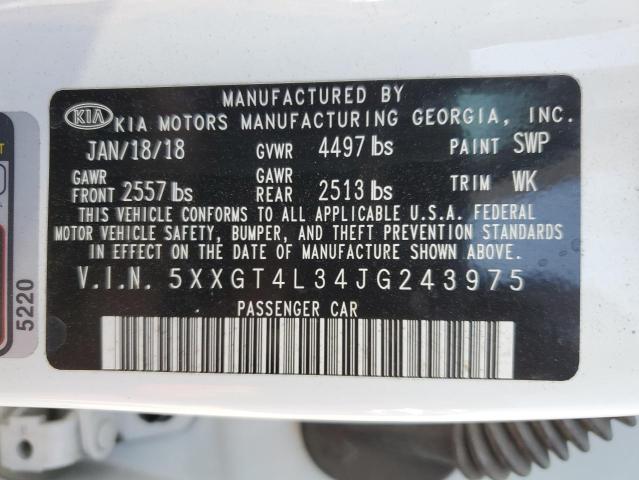 5XXGT4L34JG243975 KIA Optima Lx