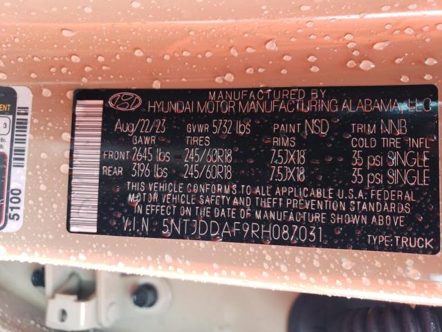 5NTJDDAF9RH087031 Hyundai Santa Cruz Xrt