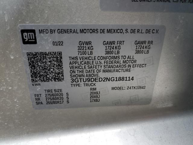 3GTU9DED2NG188114 GMC Sierra Limited K1500 Slt
