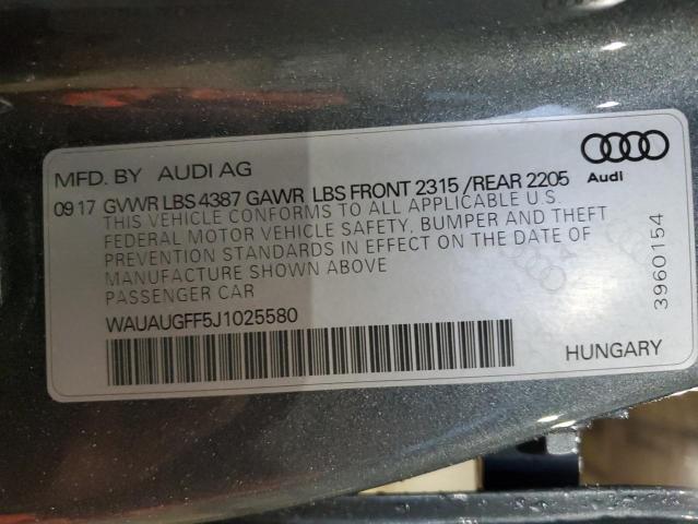WAUAUGFF5J1025580 Audi A3 PREMIUM