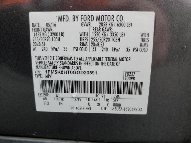 1FM5K8HT0GGD20591 Ford Explorer Platinum
