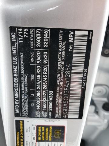 4JGDA5GB3FA512854 Mercedes-Benz Ml 400 4matic