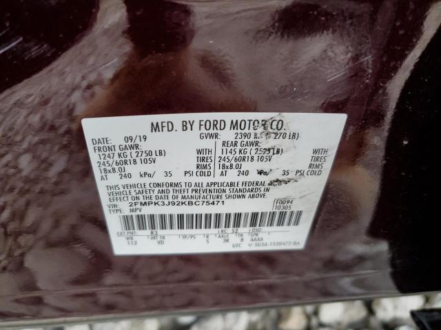 2FMPK3J92KBC75471 Ford EDGE SEL