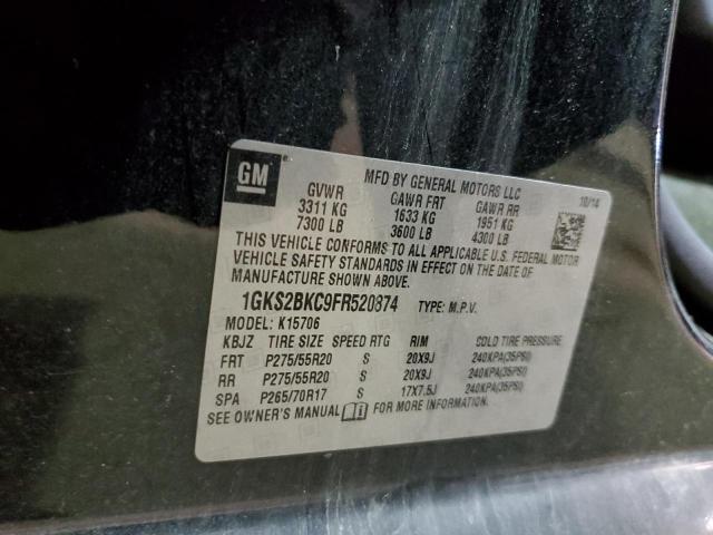 1GKS2BKC9FR520874 GMC YUKON SLT