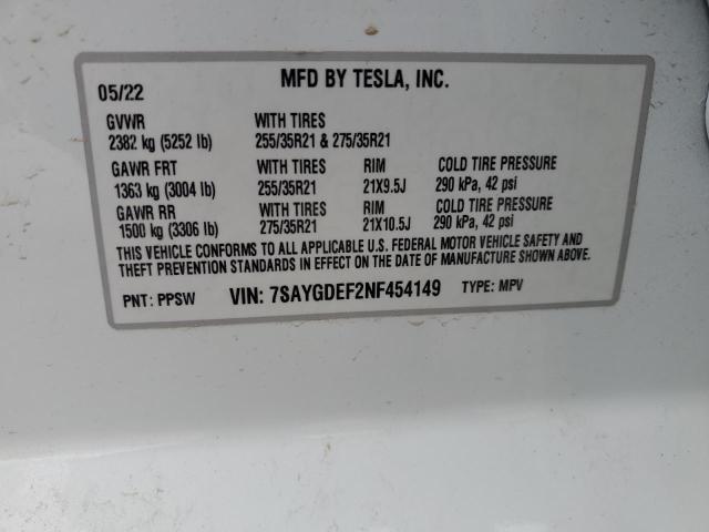 7SAYGDEF2NF454149 Tesla Model Y