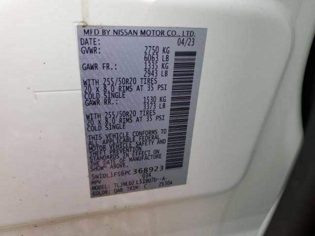 5N1DL1FS6PC368923 Infiniti QX60 LUXE