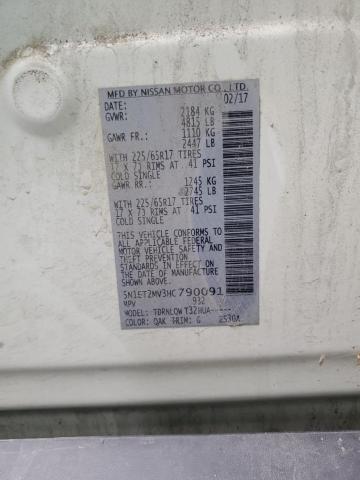 5N1ET2MV3HC790091 Nissan Rogue Sv Hybrid
