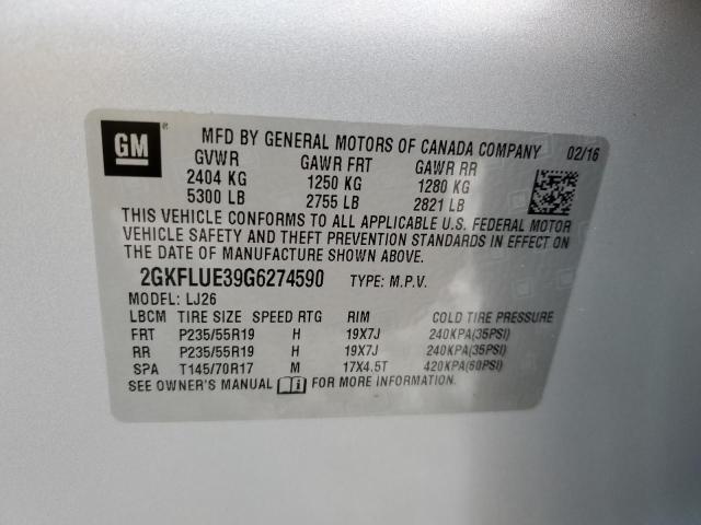 2GKFLUE39G6274590 GMC Terrain Slt