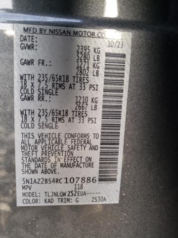 5N1AZ2BS4RC107886 Nissan MURANO SV