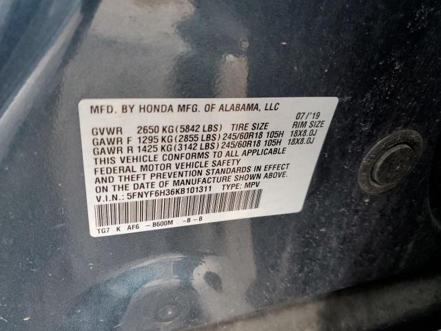 5FNYF6H36KB101311 Honda Pilot Ex