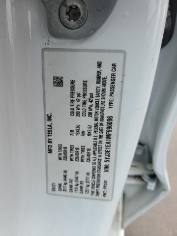 5YJ3E1EA1MF996096 Tesla MODEL 3