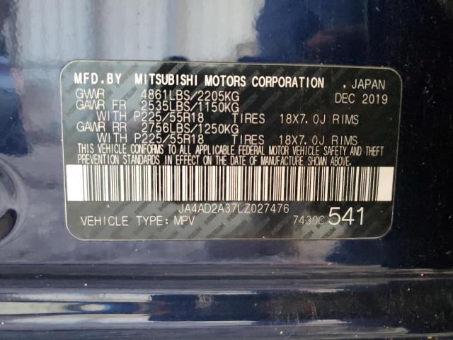 JA4AD2A37LZ027476 Mitsubishi Outlander Es
