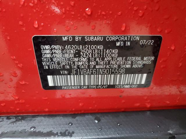 JF1VBAF61N9015598 Subaru Wrx Premium