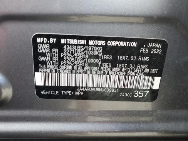 JA4ARUAU6NU009931 Mitsubishi Outlander Sport Es