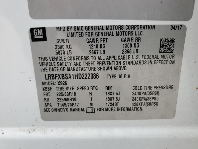 LRBFXBSA1HD222086 Buick Envision Essence