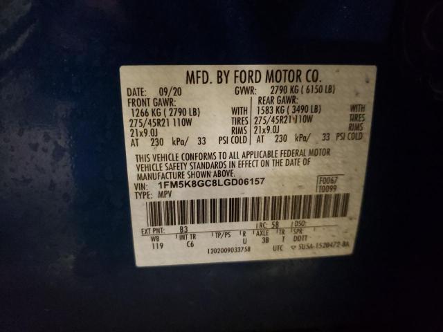 1FM5K8GC8LGD06157 Ford Explorer St