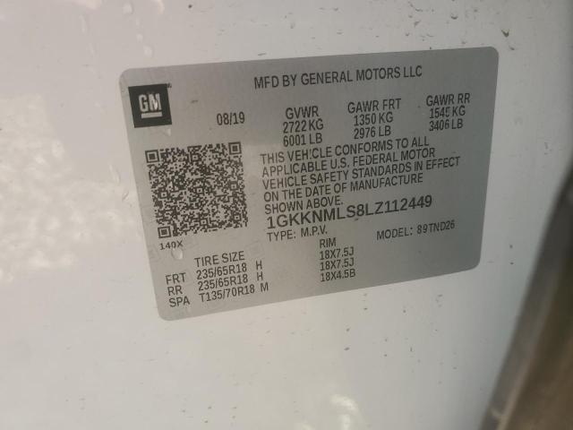 1GKKNMLS8LZ112449 GMC ACADIA SLT