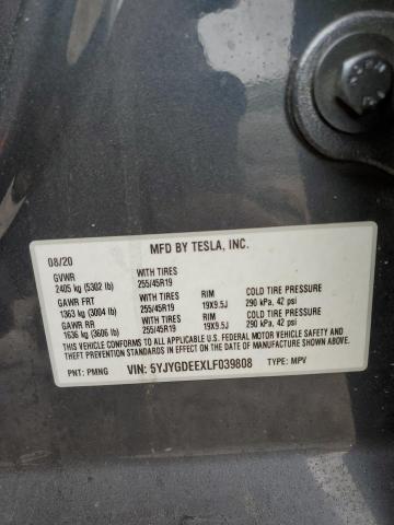 5YJYGDEEXLF039808 Tesla Model Y