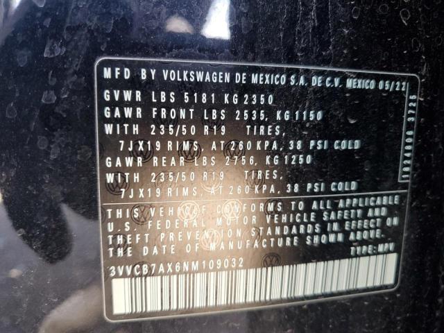 3VVCB7AX6NM109032 Volkswagen Tiguan Se R-line Black