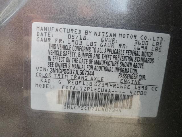 3N1CP5CU7JL507344 Nissan KICKS S
