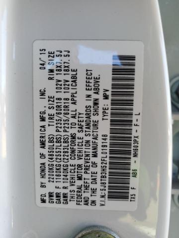 5J8TB3H52FL019148 Acura Rdx Technology