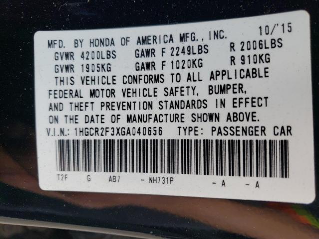 1HGCR2F3XGA040656 Honda ACCORD LX